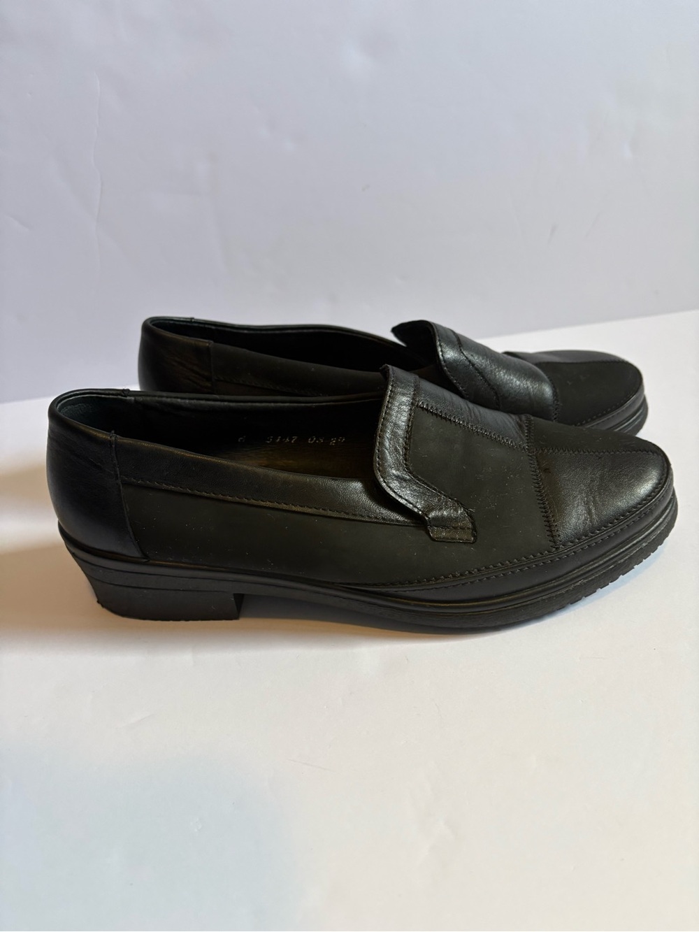 VTG Rohde Germany Black Leather Patchwork Comfort Loafers Slip On men’s Sz 6. - Picture 3 of 8